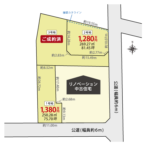 瑞浪市北小田町3区画 2号地 区画図・図面2